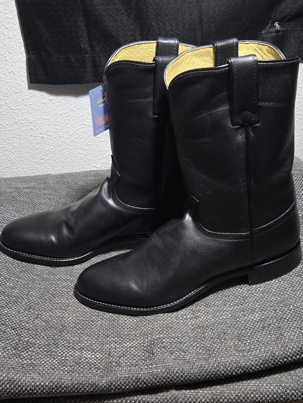 Mens Black Justin Ropers 3133 Size 10E